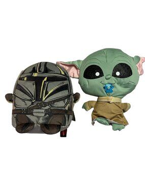 Star Wars Doorables Plush Lot Grogu Baby Yoda Mandalorian Helmet 10” Mattel